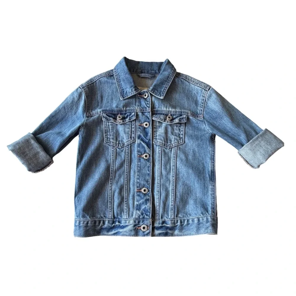 Abercrombie Kids Denim Jacket XXS 7 Blue Purple In Glitter We Trust Tie Dye